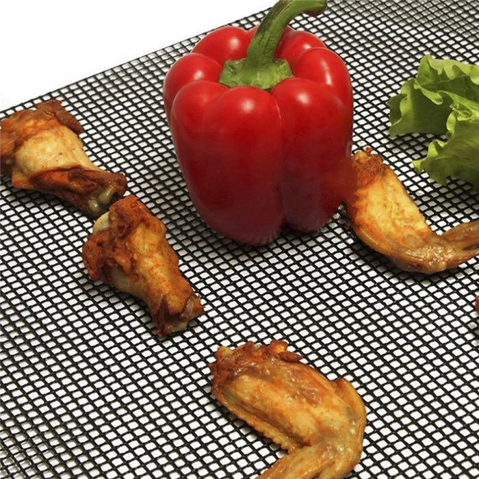 3 PCS High-Temperature Resistant Silica Gels Material BBQ Mat Barbecue Mesh Baking Mat (without Certification) - Black - 4