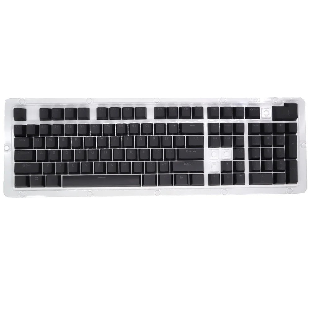 For Mechanical Keyboard 104 Keys Injection Molding PBT Keycap Set - Black - 1
