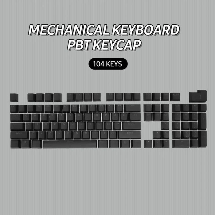 For Mechanical Keyboard 104 Keys Injection Molding PBT Keycap Set - Black - 7