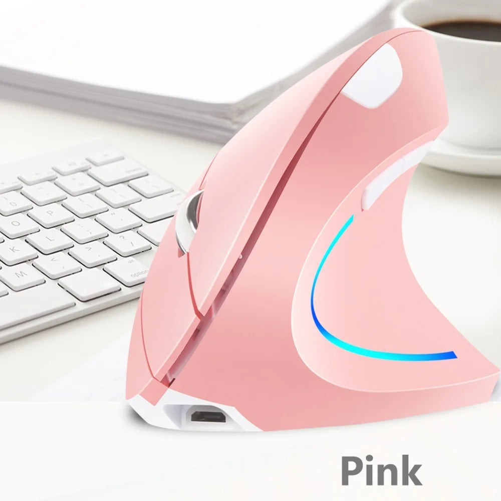 2.4G Wireless Vertical Mouse Rechargeable Mouse with 3 Adjustable DPI Levels and Auto Sleep - Black - 4