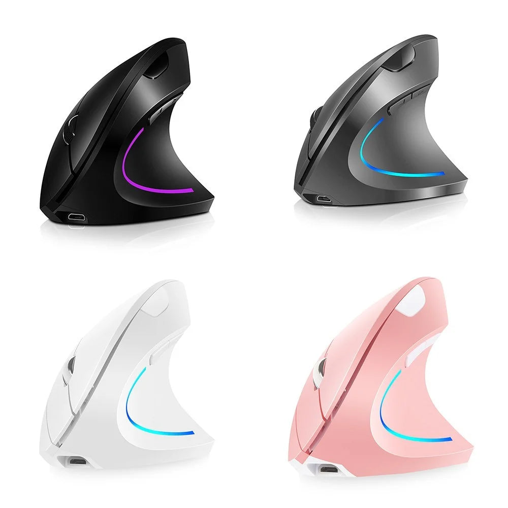 2.4G Wireless Vertical Mouse Rechargeable Mouse with 3 Adjustable DPI Levels and Auto Sleep - Black - 5