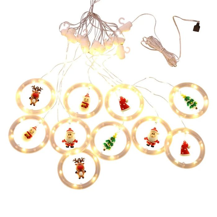 9.8FT Waterproof 3D Christmas String Lights Novelty Hanging USB Powered Fairy Lights for Christmas Indoor Decor - 1