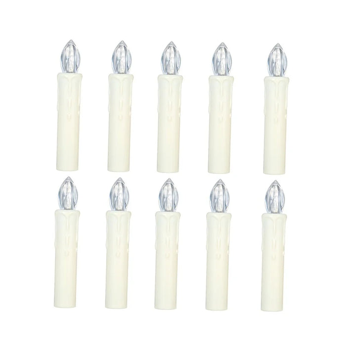 Realistic Warm White LED Flameless Candles with Remote Control for Party Decoration - 10 PCS / Ivory - 2