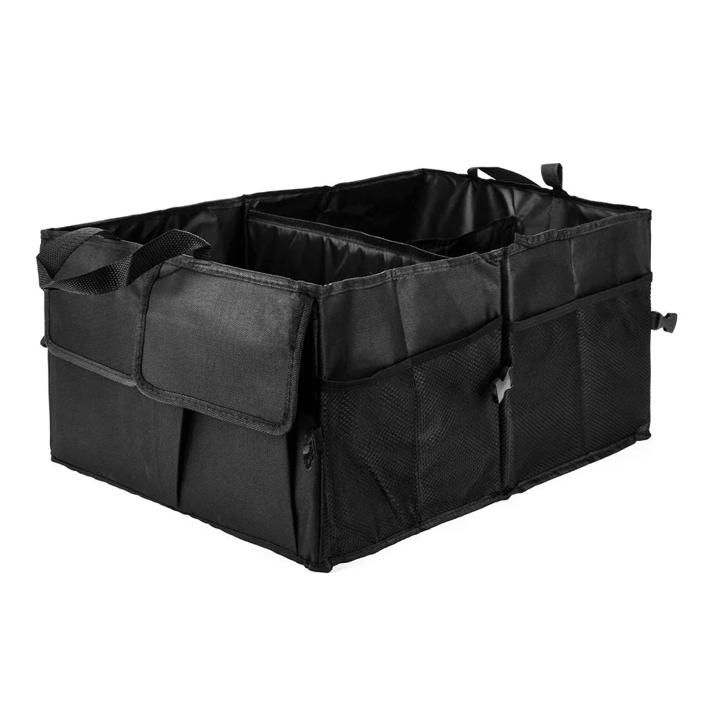 Foldable Portable Car Trunk Storage Bag Multi Compartments Large Capacity Oxford Cloth Storage Case Organizer for Camping Outing Traveling - 1
