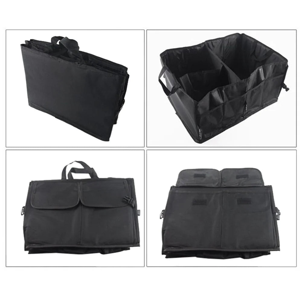 Foldable Portable Car Trunk Storage Bag Multi Compartments Large Capacity Oxford Cloth Storage Case Organizer for Camping Outing Traveling - 5