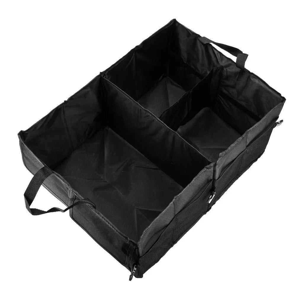 Foldable Portable Car Trunk Storage Bag Multi Compartments Large Capacity Oxford Cloth Storage Case Organizer for Camping Outing Traveling - 6