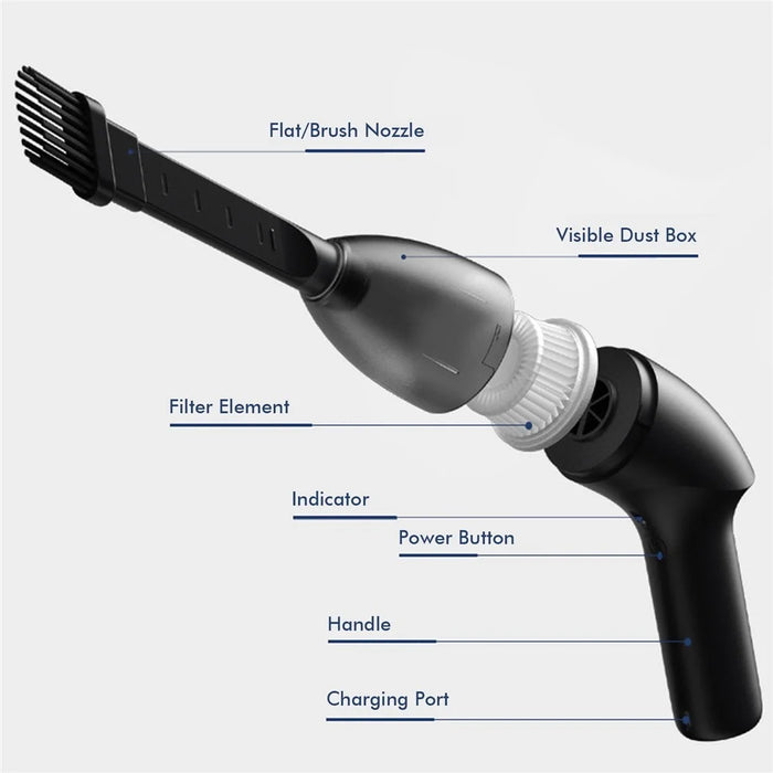 HK-6043 Handheld Vacuum Cleaner Car Interior Vacuum Sweeper Portable Cordless Dust Collector for Car Home - 5