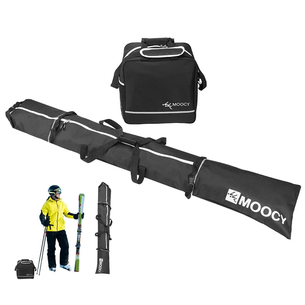 Snowboard Bag + Ski Boot Bag for Skis Gear Up to 200cm and Boots Up to US Size 13 - 1