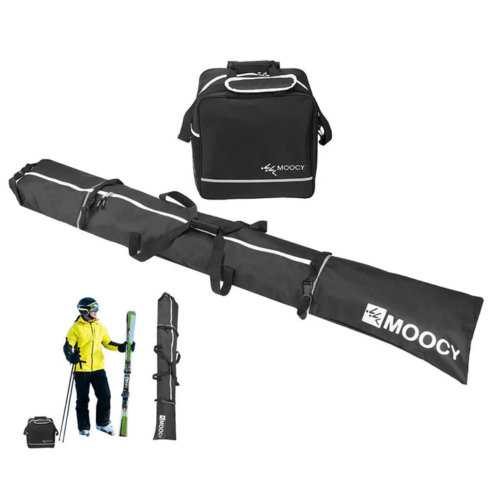 Snowboard Bag + Ski Boot Bag for Skis Gear Up to 200cm and Boots Up to US Size 13 - 1