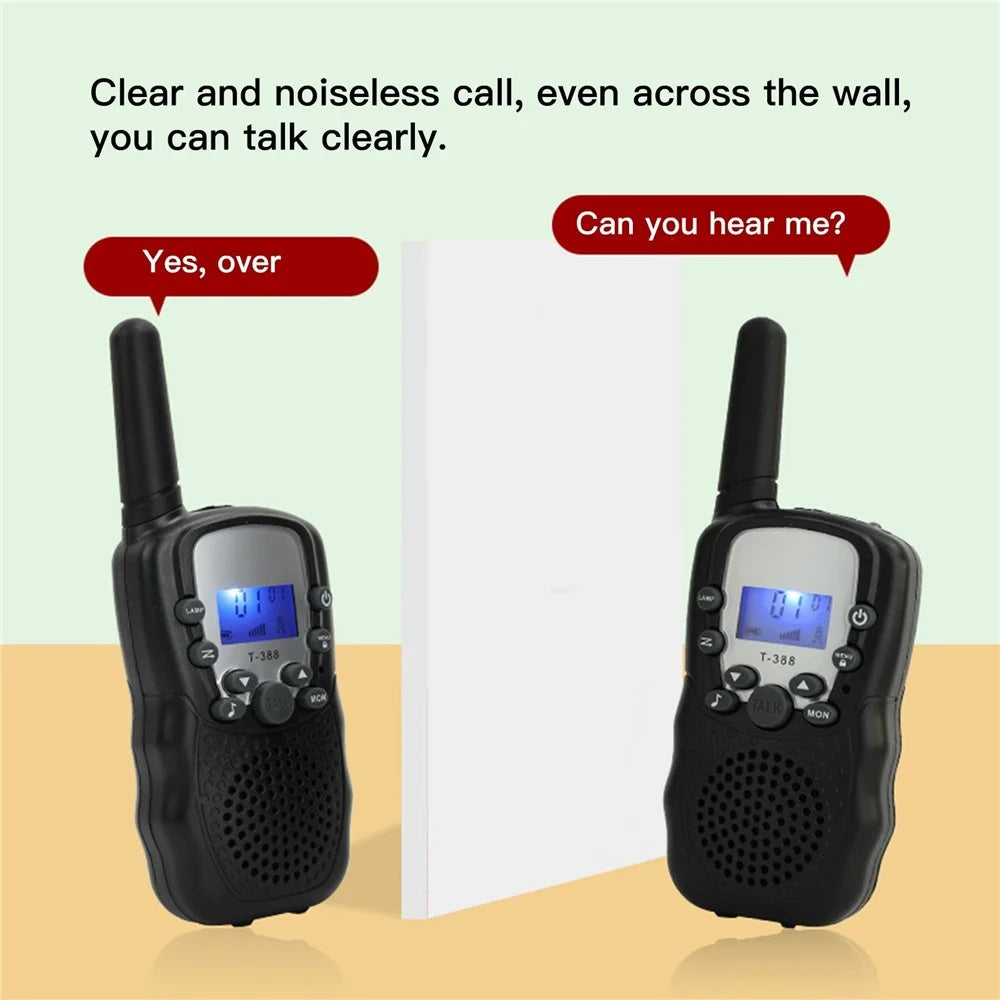 1 Pair Portable Handheld Walkie Talkie Long Distance Walkie Talkie 2 Way Radios for Kids Indoor Outdoor Activity - Black - 3