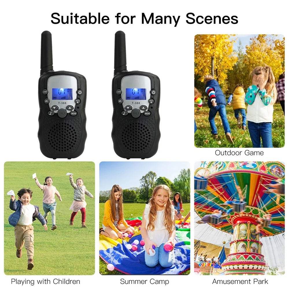 1 Pair Portable Handheld Walkie Talkie Long Distance Walkie Talkie 2 Way Radios for Kids Indoor Outdoor Activity - Black - 7