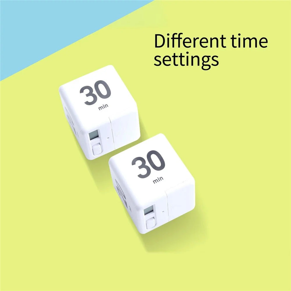 Cube Timer Learning Cooking Workout Timer Alarm Clock, LCD Screen Display Time, 15/20/30/60 Minutes Countdown Reminder - Green - 5