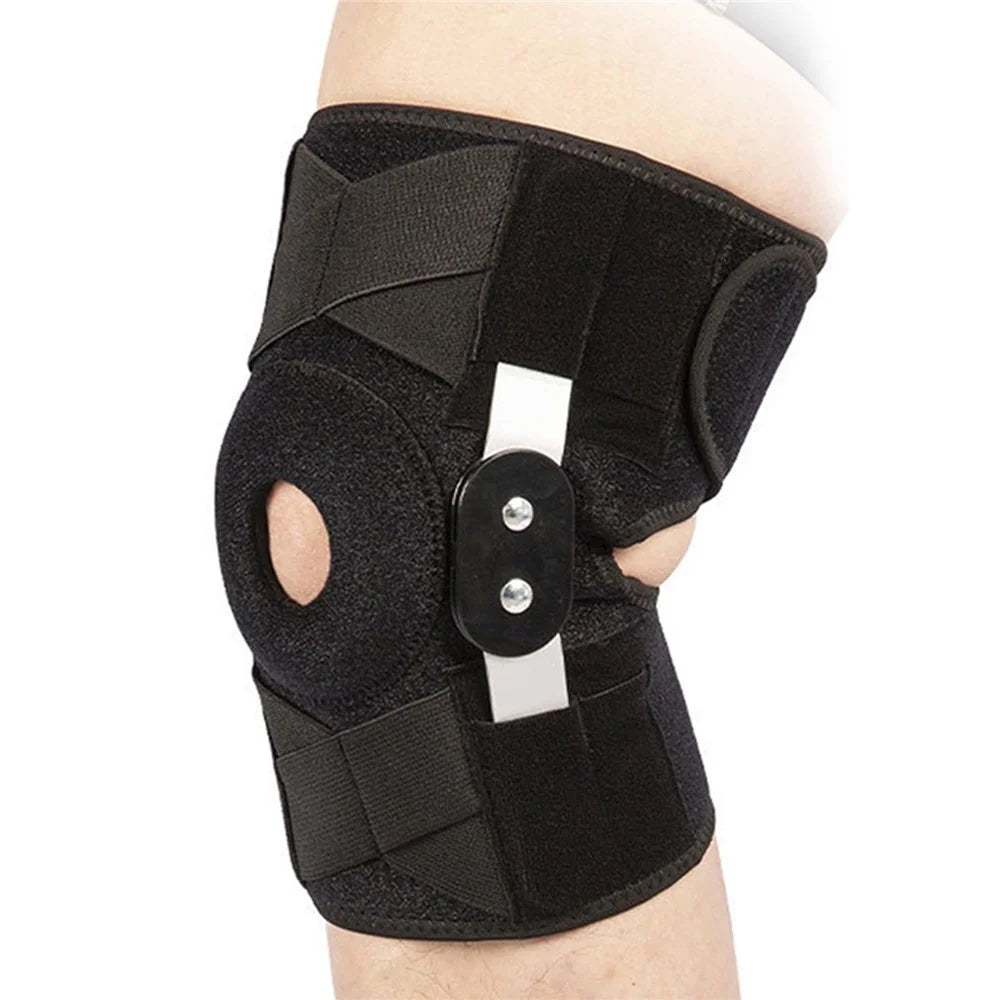 Wear-resistant Sport Brace Adjustable Knee Band Scratch-resistant Knee Protective Bandage with Side Metal Stabilizer - 1