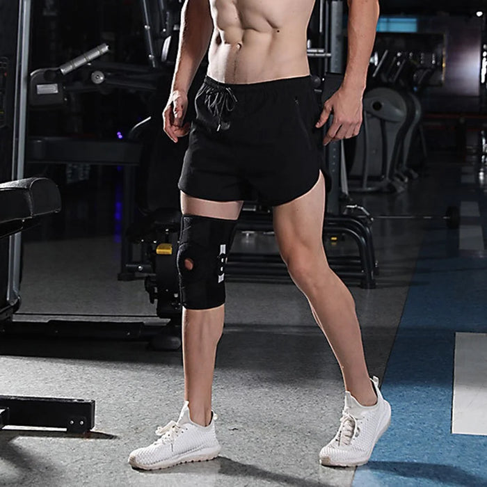 Wear-resistant Sport Brace Adjustable Knee Band Scratch-resistant Knee Protective Bandage with Side Metal Stabilizer - 7