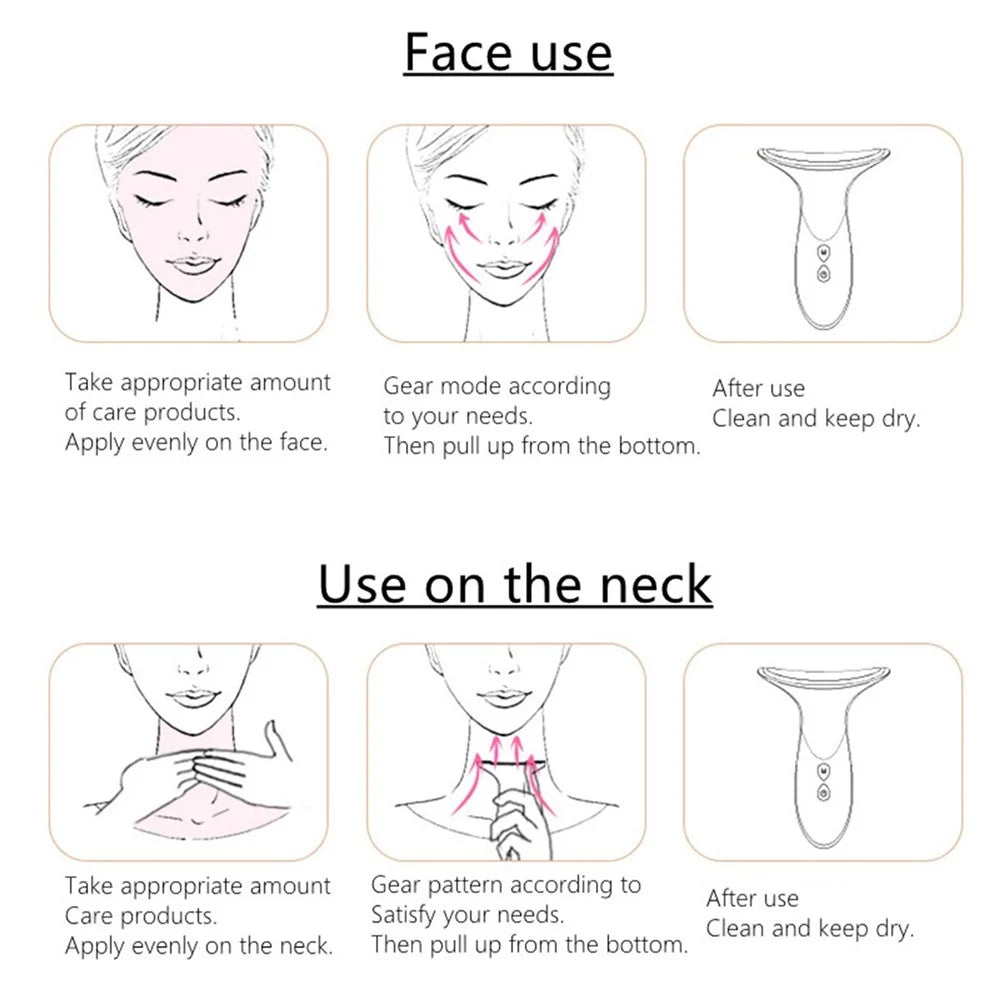 Facial Massager Neck Beauty Device Double Chin Reducer Therapy Skin Heat Vibration Massager for Neckline Jaw Face Chin - 7