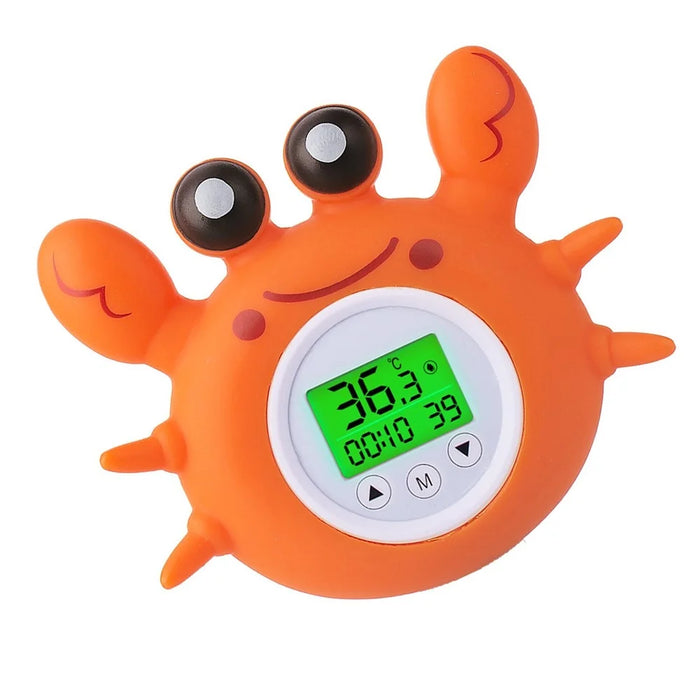 Bath Thermometer with Room Temperature Lovely Crab Shape Floating Bath Toy Bathtub Safety Temperature Thermometer - 1
