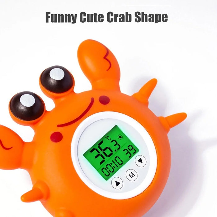 Bath Thermometer with Room Temperature Lovely Crab Shape Floating Bath Toy Bathtub Safety Temperature Thermometer - 2