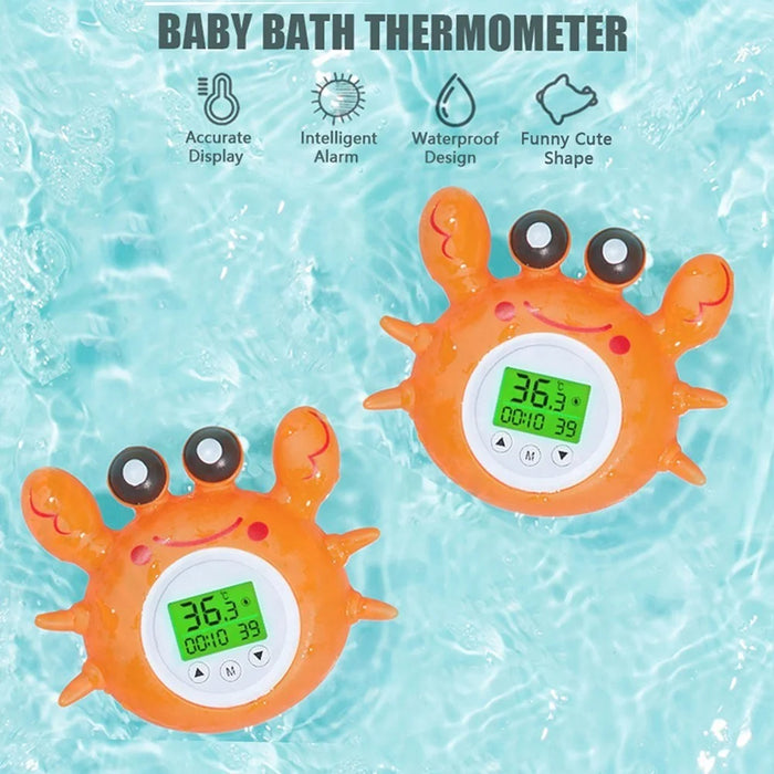 Bath Thermometer with Room Temperature Lovely Crab Shape Floating Bath Toy Bathtub Safety Temperature Thermometer - 4