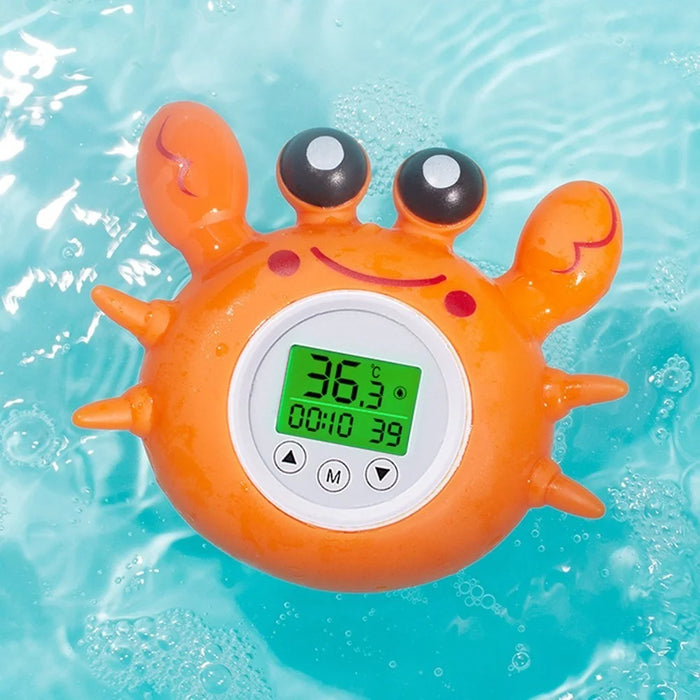 Bath Thermometer with Room Temperature Lovely Crab Shape Floating Bath Toy Bathtub Safety Temperature Thermometer - 5