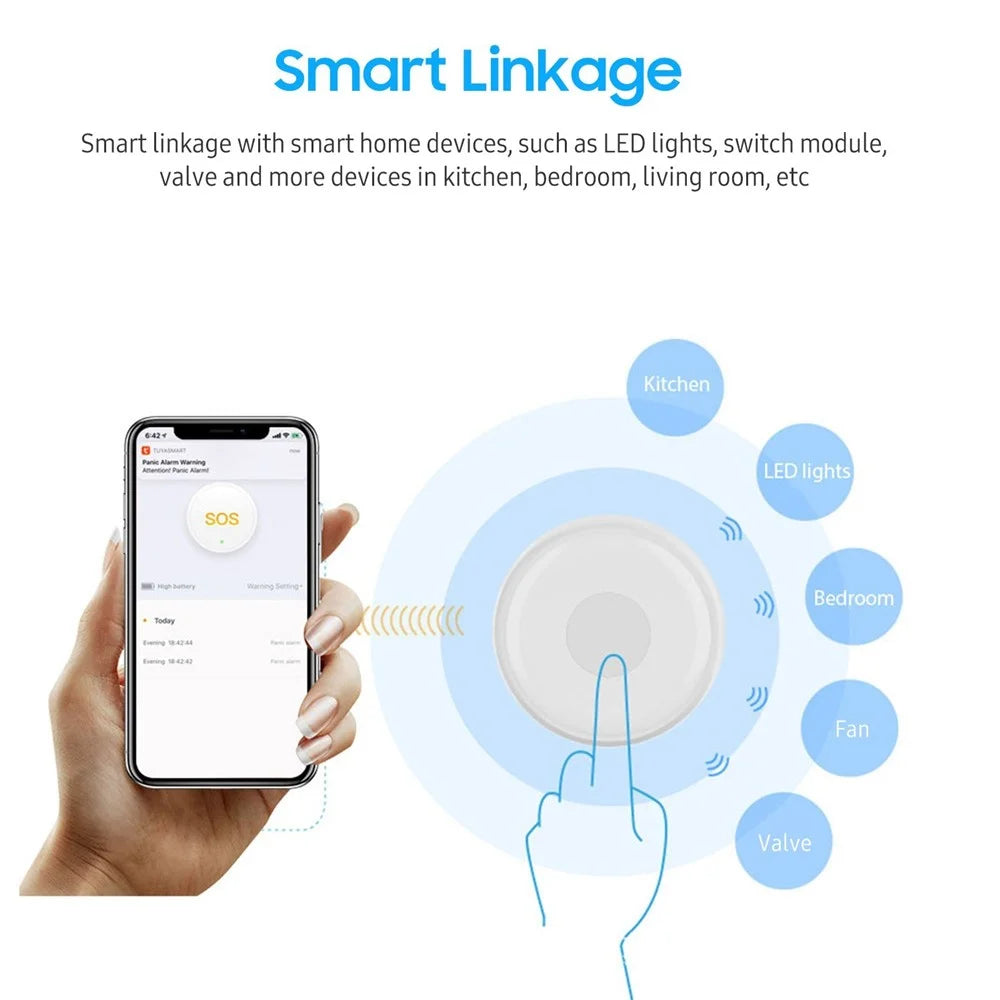 ZIGBEE Emergency Button Lightweight One Button Alarm for Kids Elderly Pregnant Women Wireless Smart SOS Button Smart Linkage with Smart Home Devices - 2