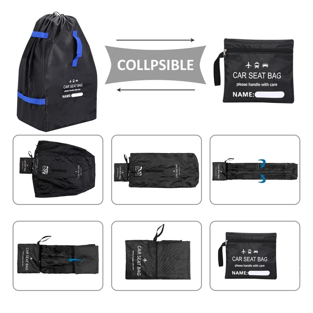 Car Seat Bag Backpack for Air Travel Universal Infant Carseat Storage Bag for Airplane Gate Check Large Durable bag with Shoulder Straps - 5