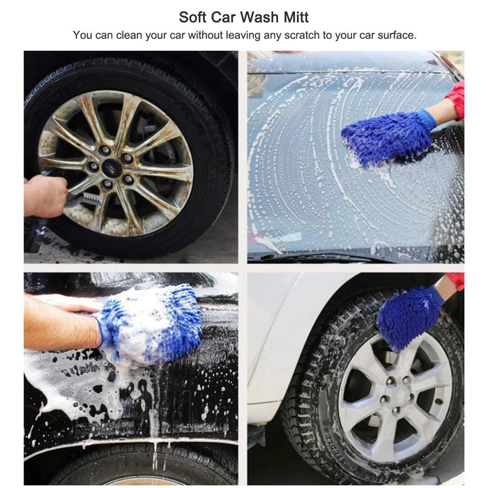 13Pcs Car Wheel Brush Set Car Wheel Cleaning Brush Kit Including 5 Detailing Brushes/3 Steel Wire Brushes/Wheel Rim Brush/Air Vents Brush/Tire Brush/Car Wash Mitt/Towel - 3