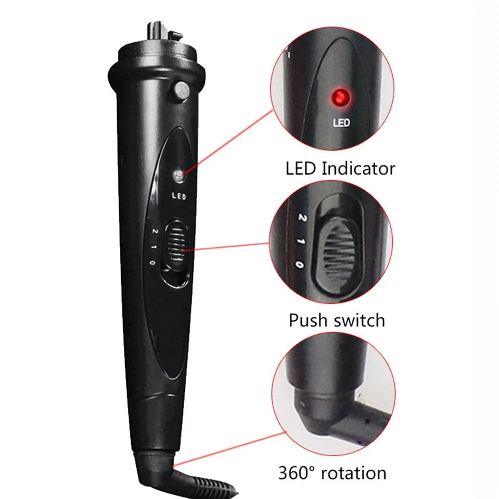 5-in-1 Hair Curler Ceramic Curling Iron Wand Set With 5Pcs Interchangeable Ceramic Barrel and Heat Protective Glove - US Plug - 6