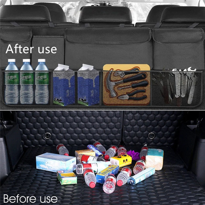 Car Trunk Organizer Hanging Seat Back Storage Organizer with 8 Pockets for SUV Trunk Space Saving - 5