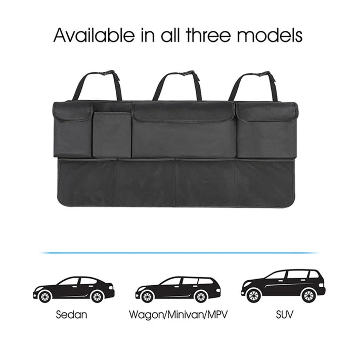 Car Trunk Organizer Hanging Seat Back Storage Organizer with 8 Pockets for SUV Trunk Space Saving - 6