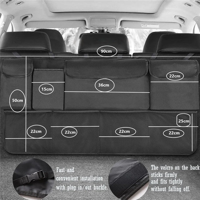 Car Trunk Organizer Hanging Seat Back Storage Organizer with 8 Pockets for SUV Trunk Space Saving - 7