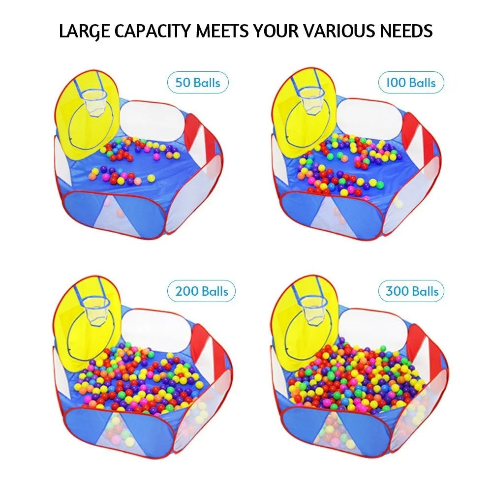 Kids Ball Pit Breathable Toddler Ball Pit Tent Playhouse Baby Crawl Playpen with Basketball Hoop and Zipper Storage Bag for Boys Girls Indoors Outdoors - 2