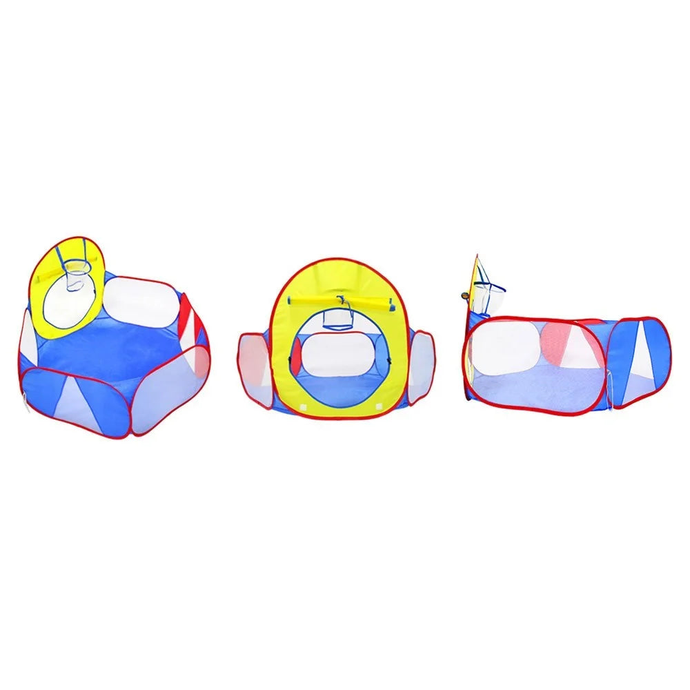 Kids Ball Pit Breathable Toddler Ball Pit Tent Playhouse Baby Crawl Playpen with Basketball Hoop and Zipper Storage Bag for Boys Girls Indoors Outdoors - 3