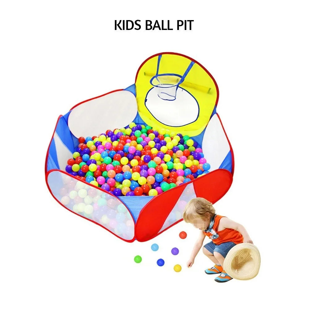 Kids Ball Pit Breathable Toddler Ball Pit Tent Playhouse Baby Crawl Playpen with Basketball Hoop and Zipper Storage Bag for Boys Girls Indoors Outdoors - 5