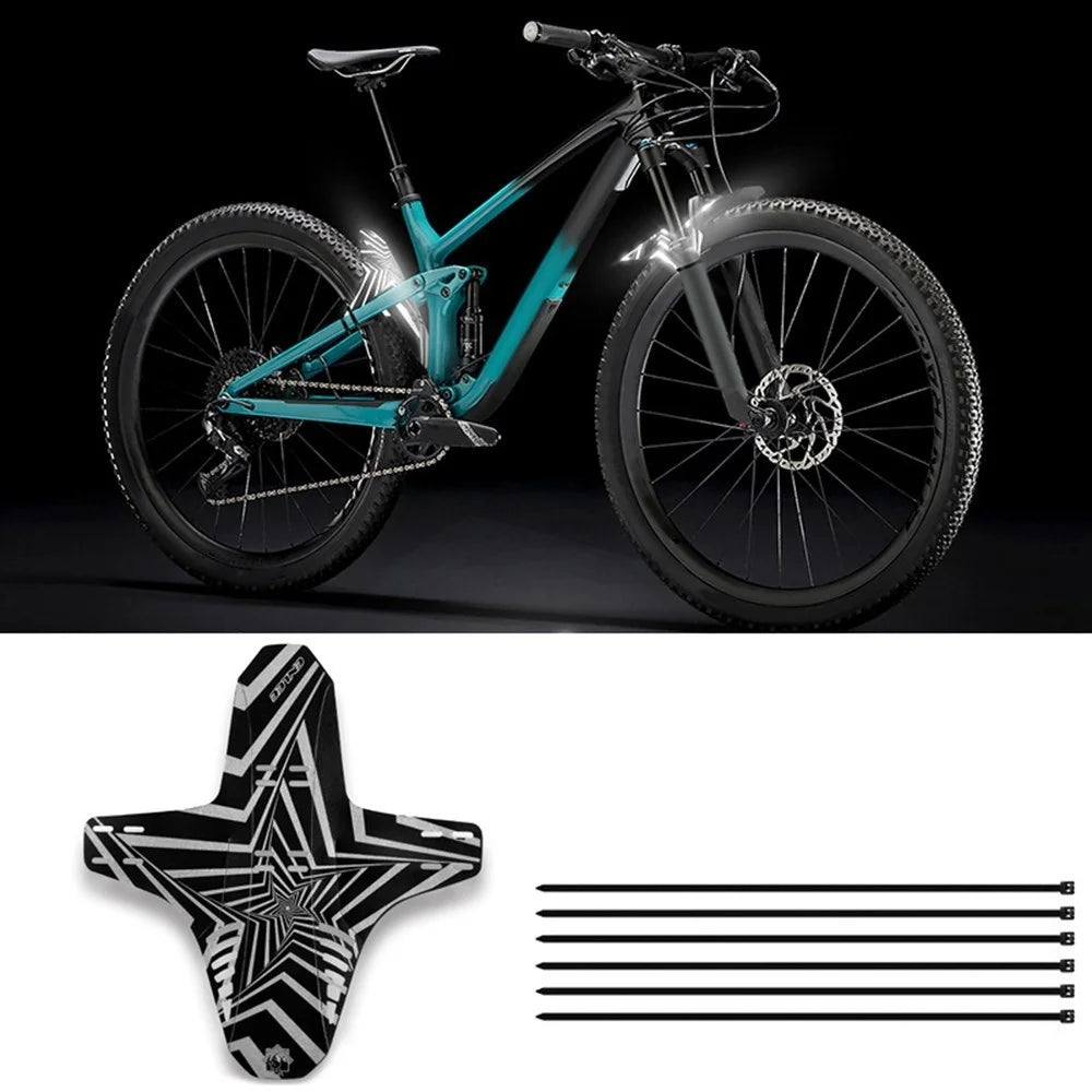 ENLEE MTB Bicycle Front Rear Mudguard with Drainage Holes Reflective Bike Front Rear Fender Mountain Bicycle Accessories Fits 26'' 27.5'' 29'' - 5