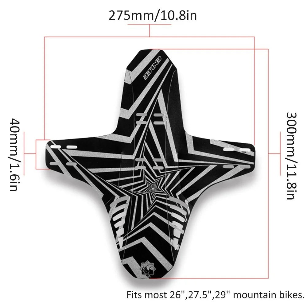 ENLEE MTB Bicycle Front Rear Mudguard with Drainage Holes Reflective Bike Front Rear Fender Mountain Bicycle Accessories Fits 26'' 27.5'' 29'' - 7