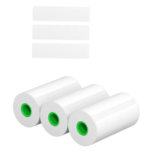 PERIPAGE 3Pcs/Set 15mm Waterproof Oil-proof Label Thermal Paper Self-Adhesive Sticker Printable Paper Roll Label Paper Clear Printing for PeriPage A6/A9/A9s/A9 Pro/A9 Max/A9s Max - White/15mm - 1