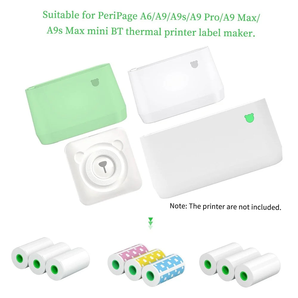 PERIPAGE 3Pcs/Set 15mm Waterproof Oil-proof Label Thermal Paper Self-Adhesive Sticker Printable Paper Roll Label Paper Clear Printing for PeriPage A6/A9/A9s/A9 Pro/A9 Max/A9s Max - White/15mm - 5