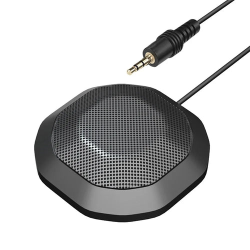 Portable Conference Microphone 360° Omnidirectional Condenser Computer PC Small Microphone with Touch Mute for PC Laptop Video Conference Chatting Gaming Recording Online Class Skype - 3.5mm Interface - 1