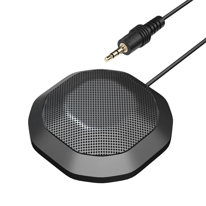 Portable Conference Microphone 360° Omnidirectional Condenser Computer PC Small Microphone with Touch Mute for PC Laptop Video Conference Chatting Gaming Recording Online Class Skype - 3.5mm Interface - 1