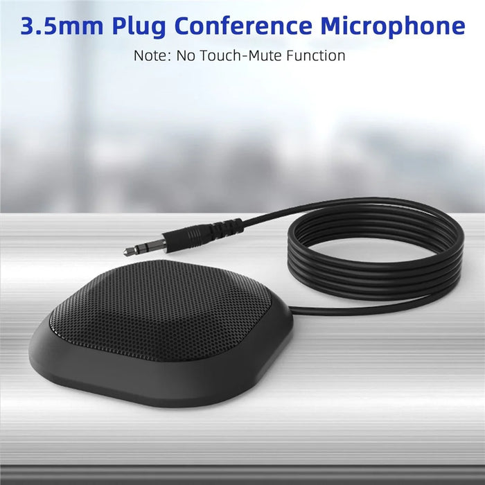 Portable Conference Microphone 360° Omnidirectional Condenser Computer PC Small Microphone with Touch Mute for PC Laptop Video Conference Chatting Gaming Recording Online Class Skype - 3.5mm Interface - 4