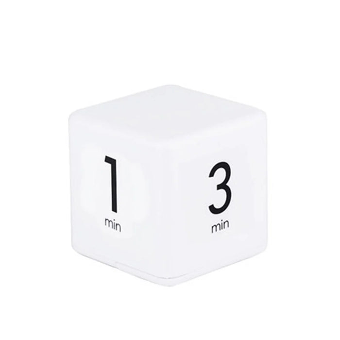 Portable Cube Timer Digital Display Timer Countdown Alarm 1-3-5-10 Minutes Flip Timing Time Management for Study Sports Cooking Gaming Office - White/Style 1 - 1