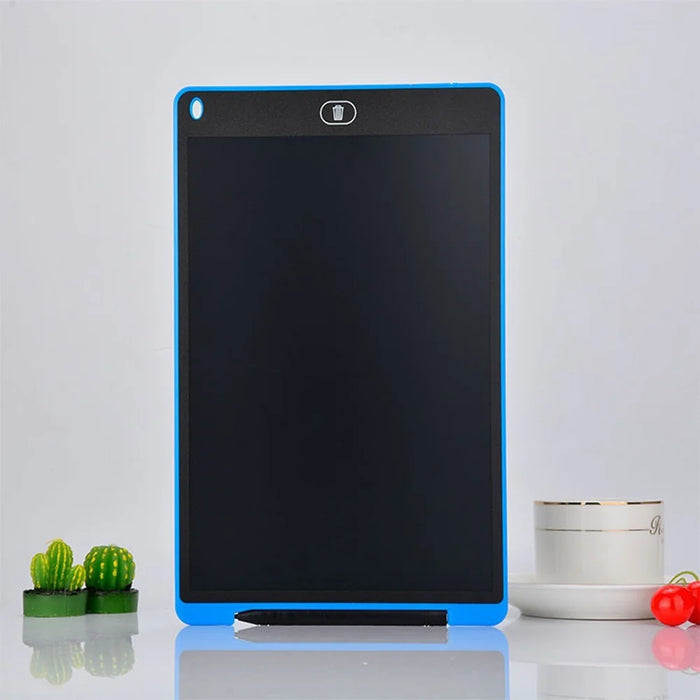 LCD Writing Tablet 12-inch Erasable Drawing Tablet Portable Drawing Pad One-Click Erase with Lock Button for Kids Learning Gift Creative Toy - Black / Single Color Screen - 4