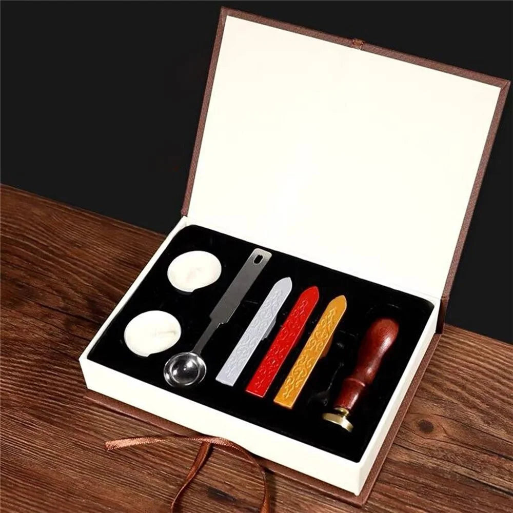 Classic Wax Seal Stamps Kit with Sealing Wax Sticks for Cards Envelopes Invitations Wine Packages Wedding Letters - Style M - 3