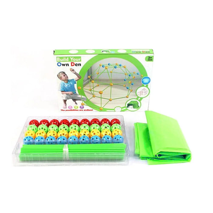 88Pcs/Set Fort Building Construction Kit Children DIY Castle Tunnel Play Tent Fort Builder STEM Educational Learning Game for Children Above Age 3 - 2