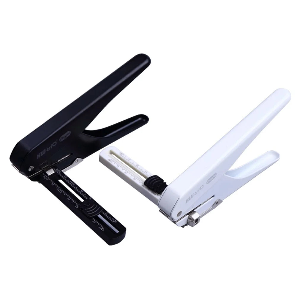 KW-TRIO 1/4'' Handheld Metal 20 Sheet Capacity 6mm Aperture Paper Punch Hole Punch Single Hole Puncher with Standard Ruler for Home Office School Supplies - Black - 7