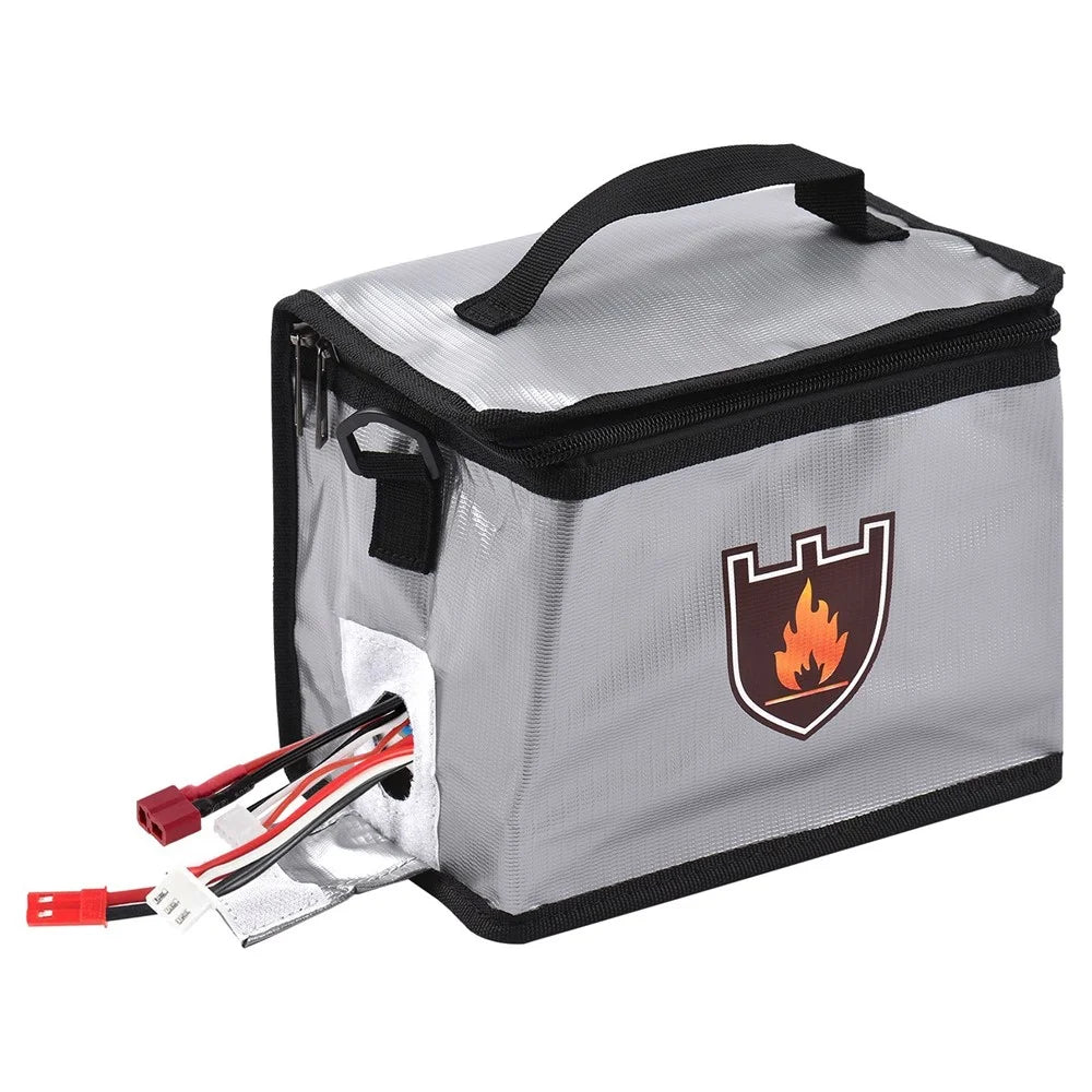 Portable Fireproof Safe Bag Explosion-Proof Protective Lipo Battery Waterproof Bag with Zippers Handle Strap for Battery Storage and Charging - 1