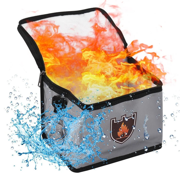 Portable Fireproof Safe Bag Explosion-Proof Protective Lipo Battery Waterproof Bag with Zippers Handle Strap for Battery Storage and Charging - 2