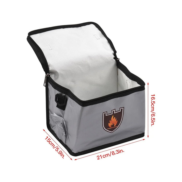 Portable Fireproof Safe Bag Explosion-Proof Protective Lipo Battery Waterproof Bag with Zippers Handle Strap for Battery Storage and Charging - 6