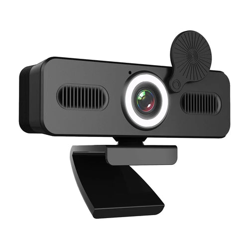 HD 120-degree Wide Angle USB Computer Webcam with Microphone with Fill-in Light Free Drive for Recording Calling Conferencing Gaming - 1080P - 1