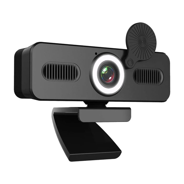 HD 120-degree Wide Angle USB Computer Webcam with Microphone with Fill-in Light Free Drive for Recording Calling Conferencing Gaming - 1080P - 1